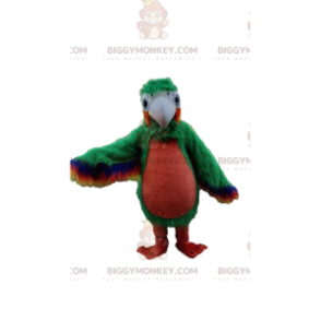 Kostium maskotki BIGGYMONKEY™ z zielonej i czerwonej papugi
