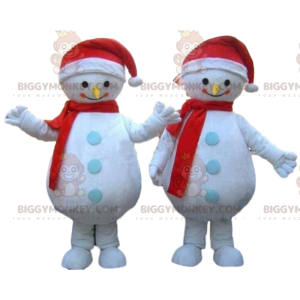 2 pupazzi di neve mascotte di BIGGYMONKEY™, costume invernale -