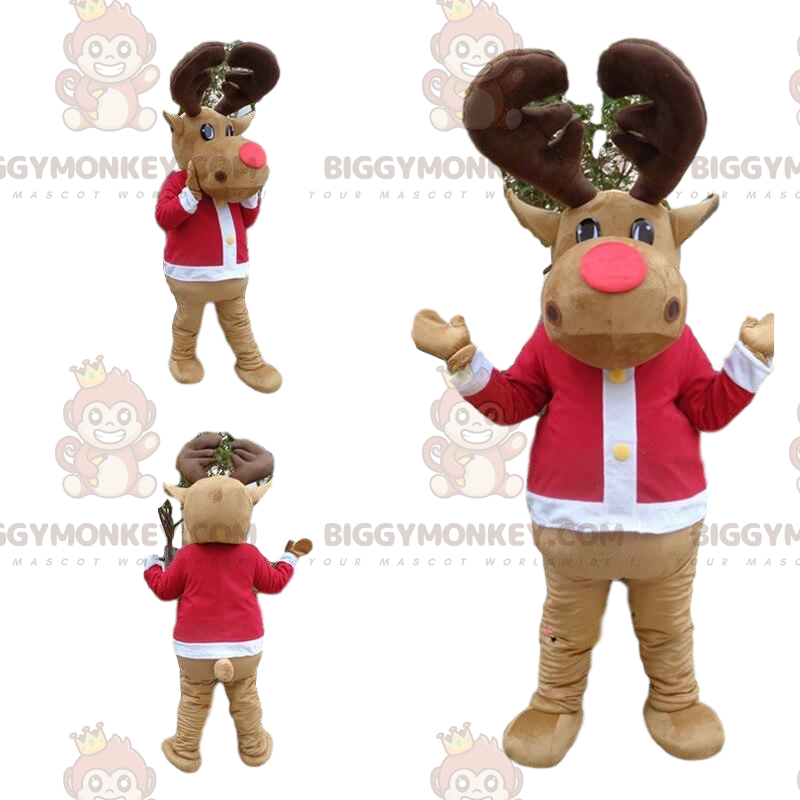 Costume da mascotte renna BIGGYMONKEY™, costume da caribù