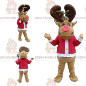 Costume da mascotte renna BIGGYMONKEY™, costume da caribù