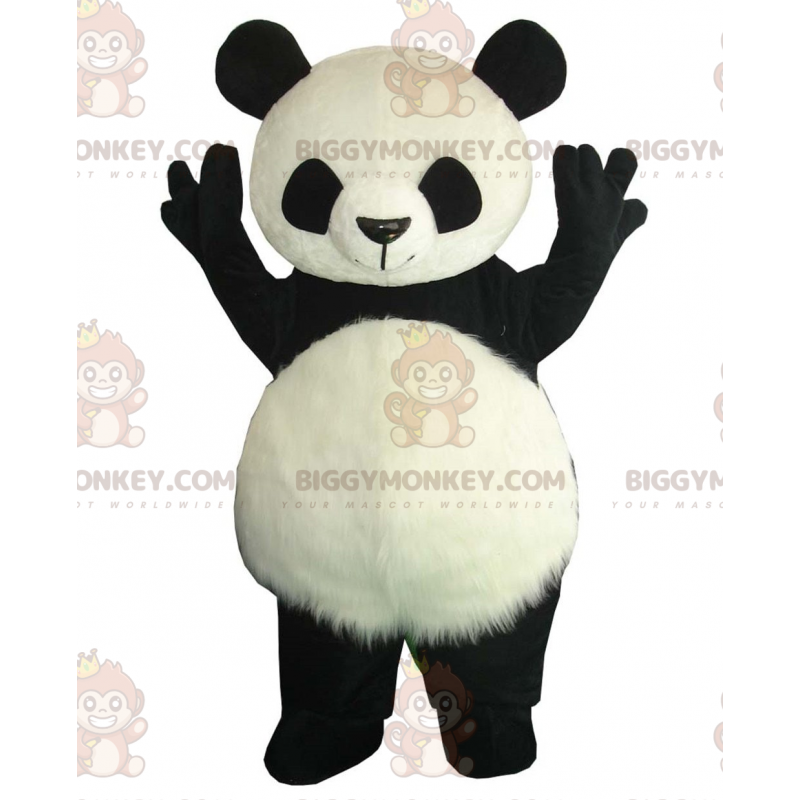 Giant panda BIGGYMONKEY™ mascot costume, giant black and white
