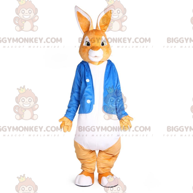 Traje de mascote de coelho laranja e branco BIGGYMONKEY™ com