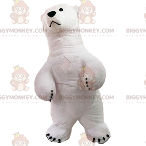 BIGGYMONKEY™ oppustelig isbjørnmaskotkostume, hvidbjørnekostume