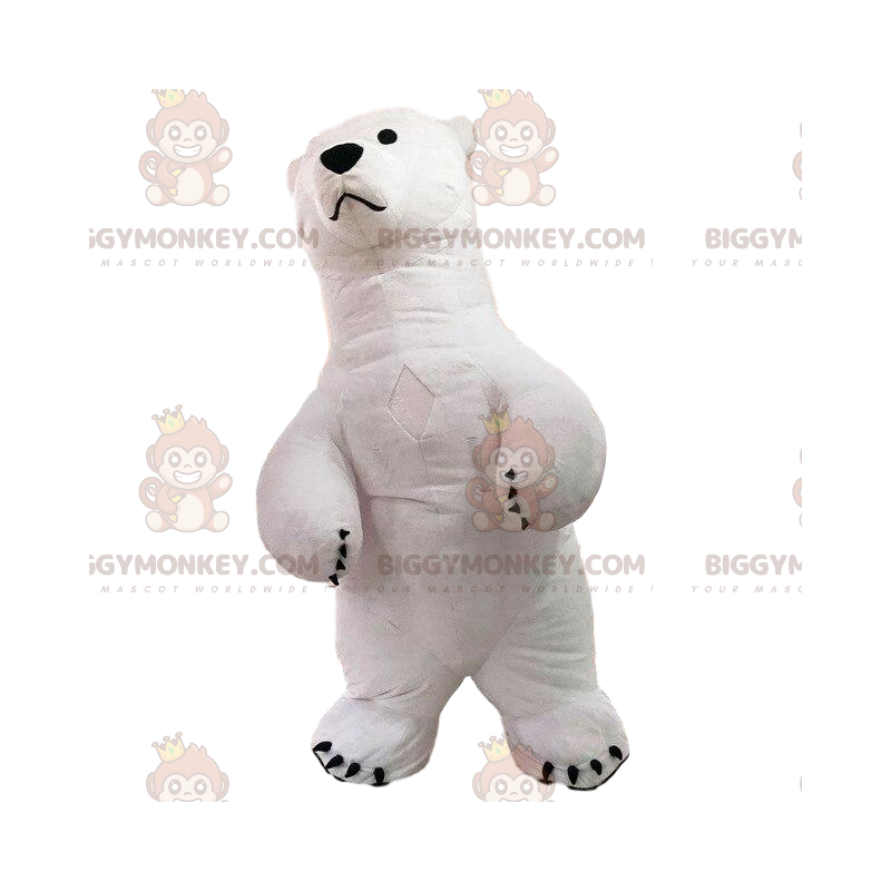 BIGGYMONKEY™ Inflatable Polar Bear Mascot Costume, White Bear