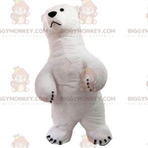 BIGGYMONKEY™ opblaasbaar ijsbeer-mascottekostuum, witte