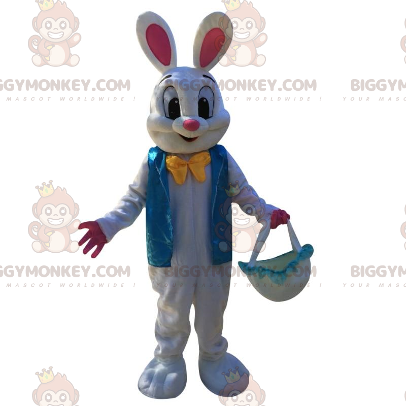 Easter Bunny BIGGYMONKEY™ Mascot Costume, Very Stylish White