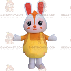 Rabbit BIGGYMONKEY™ maskottiasu, valkoinen kanin asu, pehmo