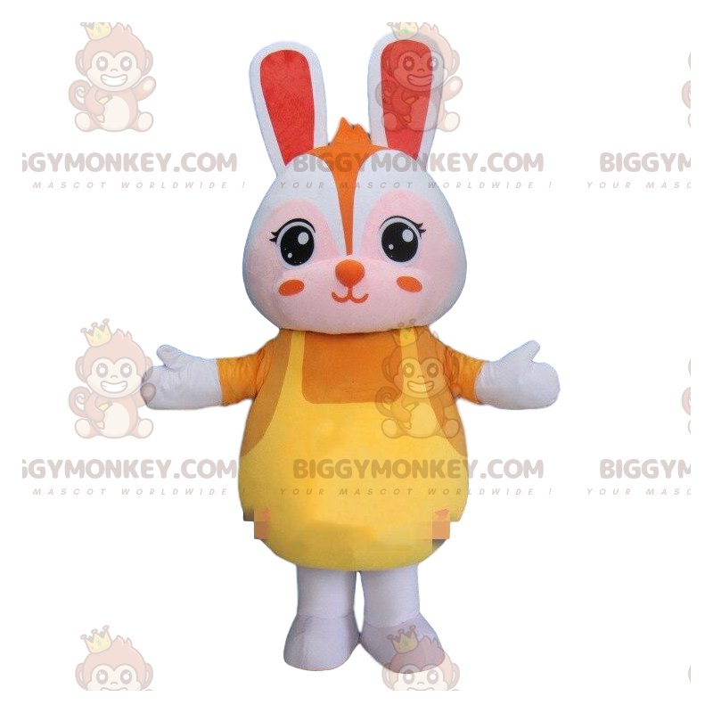 Rabbit BIGGYMONKEY™ mascot costume, white rabbit costume, plush
