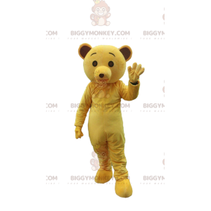 Gul bjørn BIGGYMONKEY™ maskot kostume, plys gul bamse kostume -
