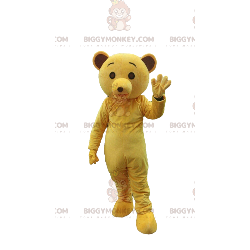 Yellow Bear BIGGYMONKEY™ Mascot Costume, Plush Yellow Teddy