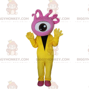 Costume de mascotte BIGGYMONKEY™ d'œil rose géant, costume de