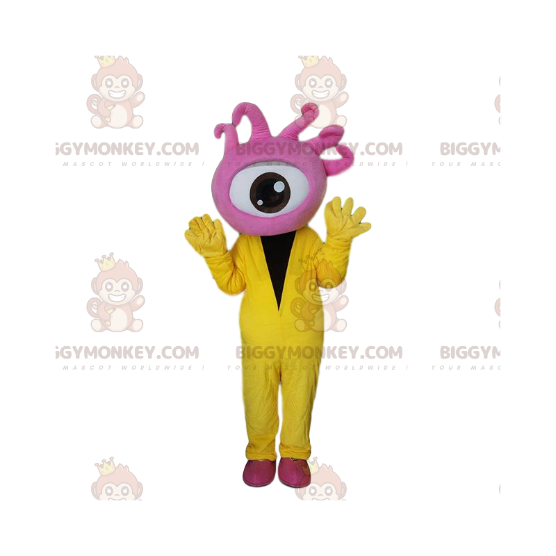 Costume de mascotte BIGGYMONKEY™ d'œil rose géant, costume de