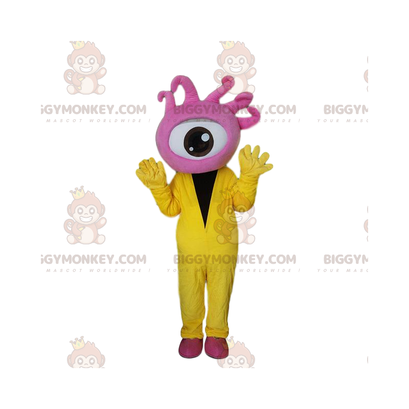 Giant Pink Eye BIGGYMONKEY™ Maskottchen-Kostüm, Zyklop-Kostüm -