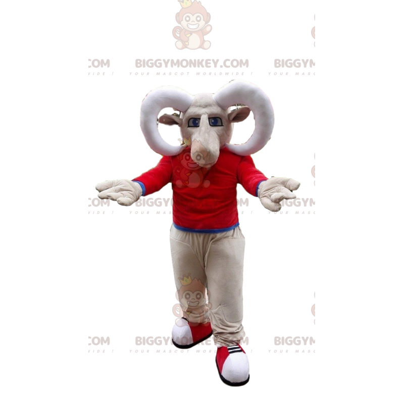 Traje de mascote Bighorn carneiro BIGGYMONKEY™, fantasia de