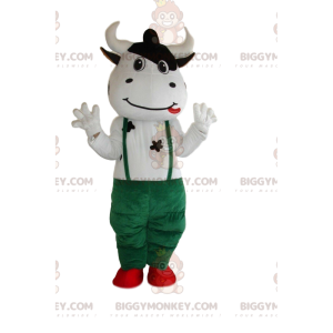 White and Black Cow BIGGYMONKEY™ Mascot Costume, Cowhide