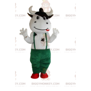 Costume de mascotte BIGGYMONKEY™ de vache blanche et noire