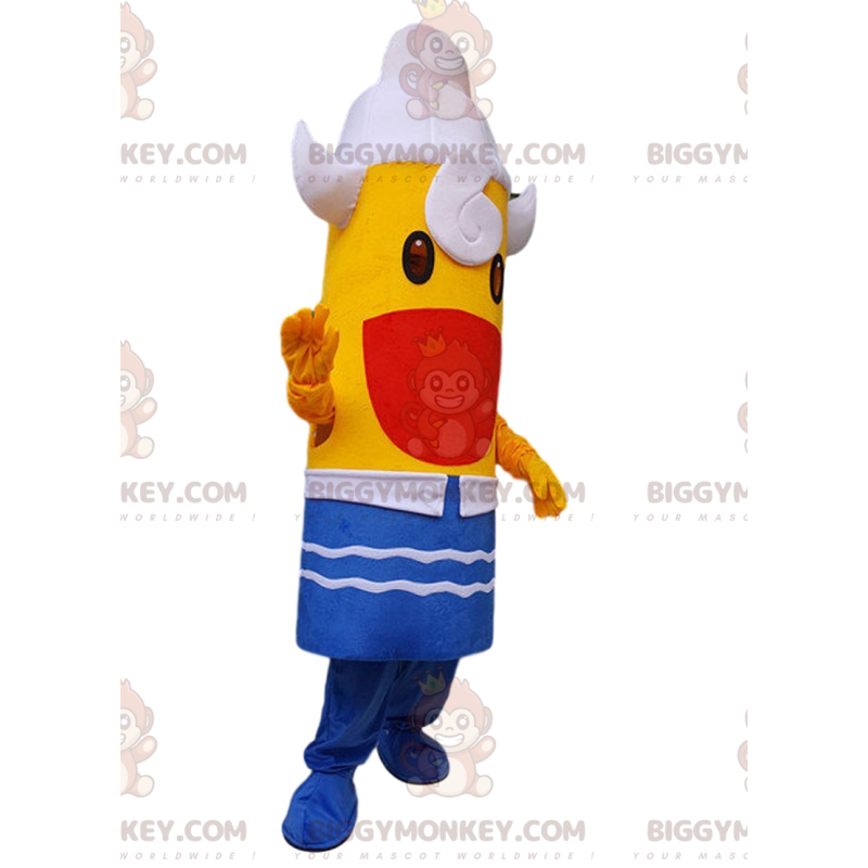 Giant ice cream BIGGYMONKEY™ mascot costume, yellow ice stick