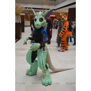 Green Creature Dinosaur BIGGYMONKEY™ maskotkostume -