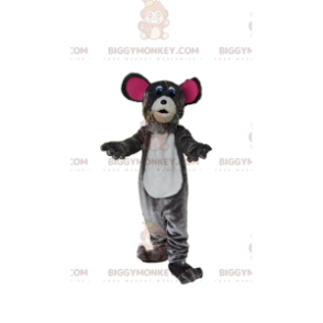 Costume de mascotte BIGGYMONKEY™ de souris grise, costume de