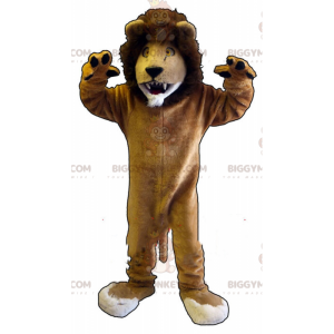 Jätte lejon BIGGYMONKEY™ maskotdräkt, kattdräkt, djurparksdräkt