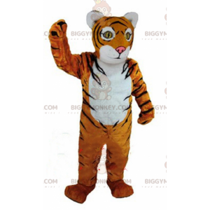 Orange, hvid og sort tiger BIGGYMONKEY™ maskotkostume