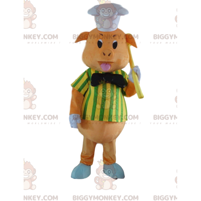 Costume de mascotte BIGGYMONKEY™ de cochon en tenue de chef