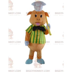 Disfraz de mascota BIGGYMONKEY™ de cerdo con traje de chef