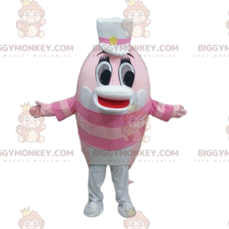 Costume de mascotte BIGGYMONKEY™ de dauphin rose, costume de