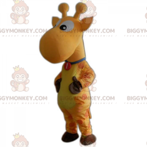 BIGGYMONKEY™ gul giraffmaskotdräkt, giraffdräkt, gult djur -