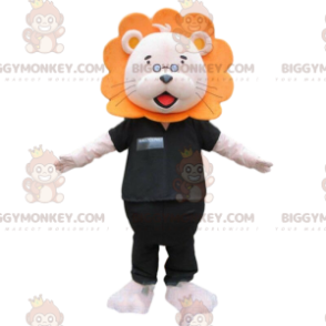 BIGGYMONKEY™ Costume da mascotte Leone bianco e arancione con