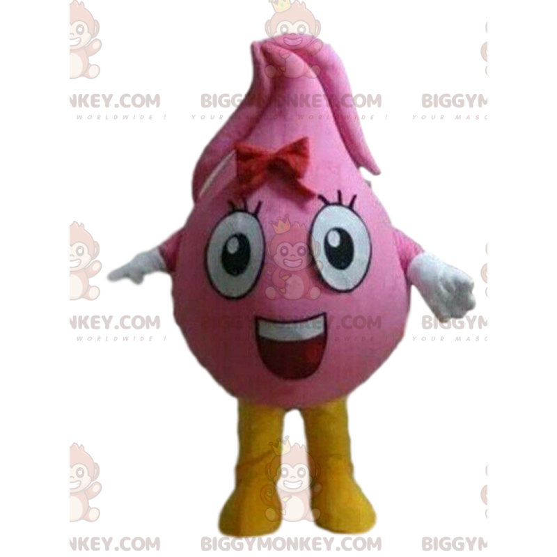 BIGGYMONKEY™ vaaleanpunainen blob-maskottiasu, jättiläismäinen