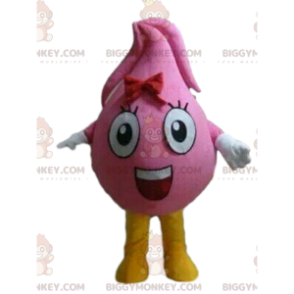 Costume de mascotte BIGGYMONKEY™ de goutte rose, costume de