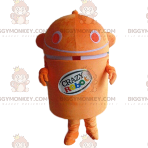 Kostým maskota oranžovobílého robota BIGGYMONKEY™, kostým