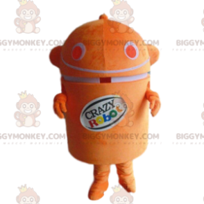 Orange og hvid robot BIGGYMONKEY™ maskotkostume, robotkostume