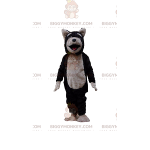 Kostým maskota BIGGYMONKEY™ černého a šedého psa, kostým vlka