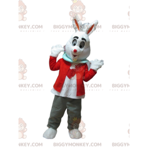 BIGGYMONKEY™ maskotdräkt av den berömda vita kaninen i Alice i