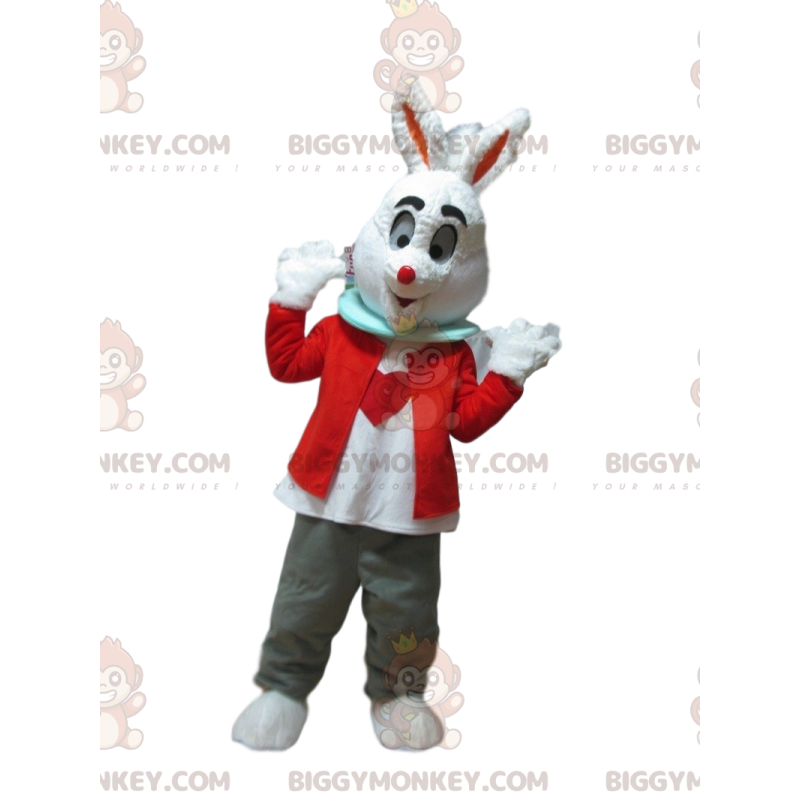 Costume de mascotte BIGGYMONKEY™ du lapin blanc dans Alice au