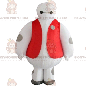 Λευκό ρομπότ BIGGYMONKEY™ μασκότ στολή, μεγάλος φουτουριστικός