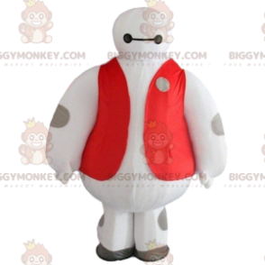 Weißer Roboter BIGGYMONKEY™ Maskottchen-Kostüm, großer