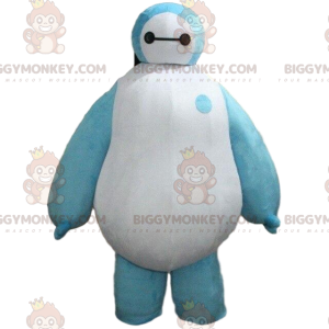BIGGYMONKEY™ costume mascotte robot bianco e blu, grande