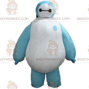 BIGGYMONKEY™ mascottekostuum wit en blauwe robot, groot