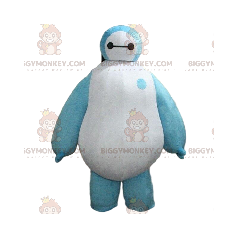 BIGGYMONKEY™ mascottekostuum wit en blauwe robot, groot
