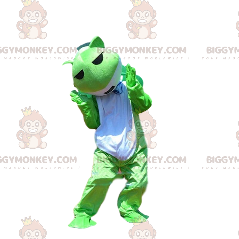 BIGGYMONKEY™ costume mascotte rana verde e bianca, costume