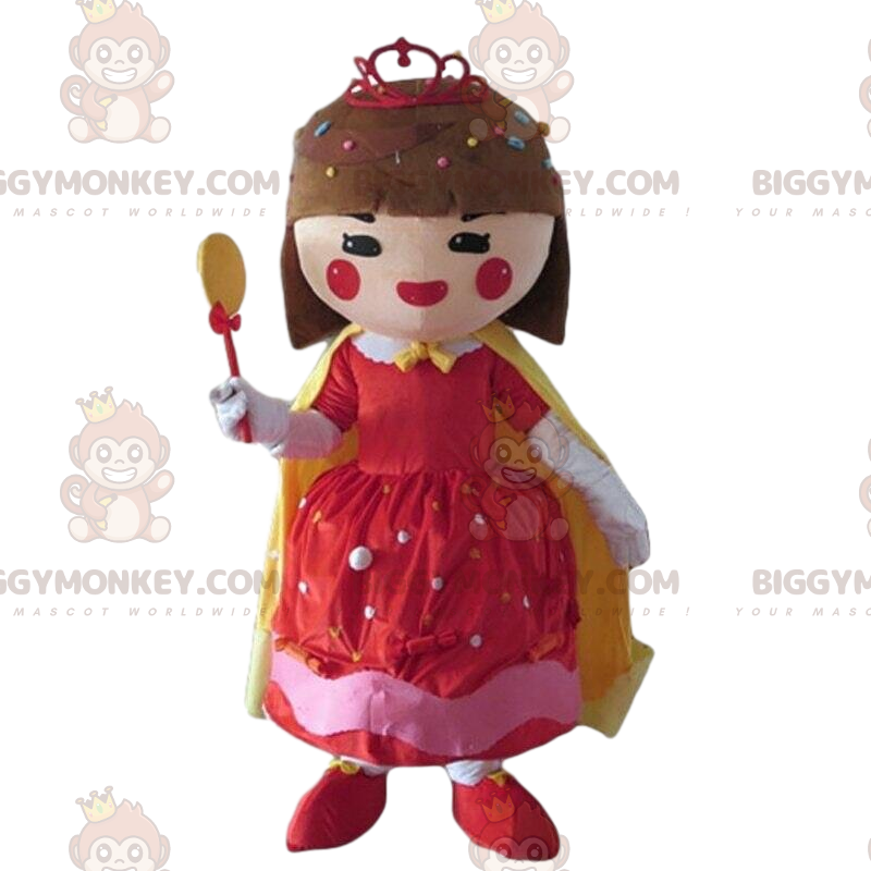 BIGGYMONKEY™ costume da mascotte di ragazza vestita con