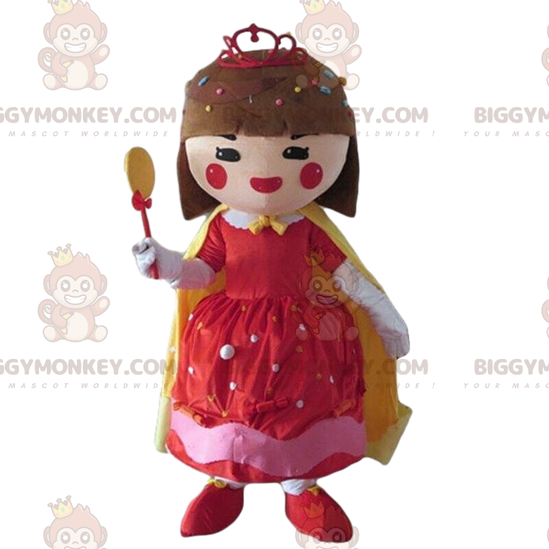 BIGGYMONKEY™ maskotdräkt av flicka utklädd med godis