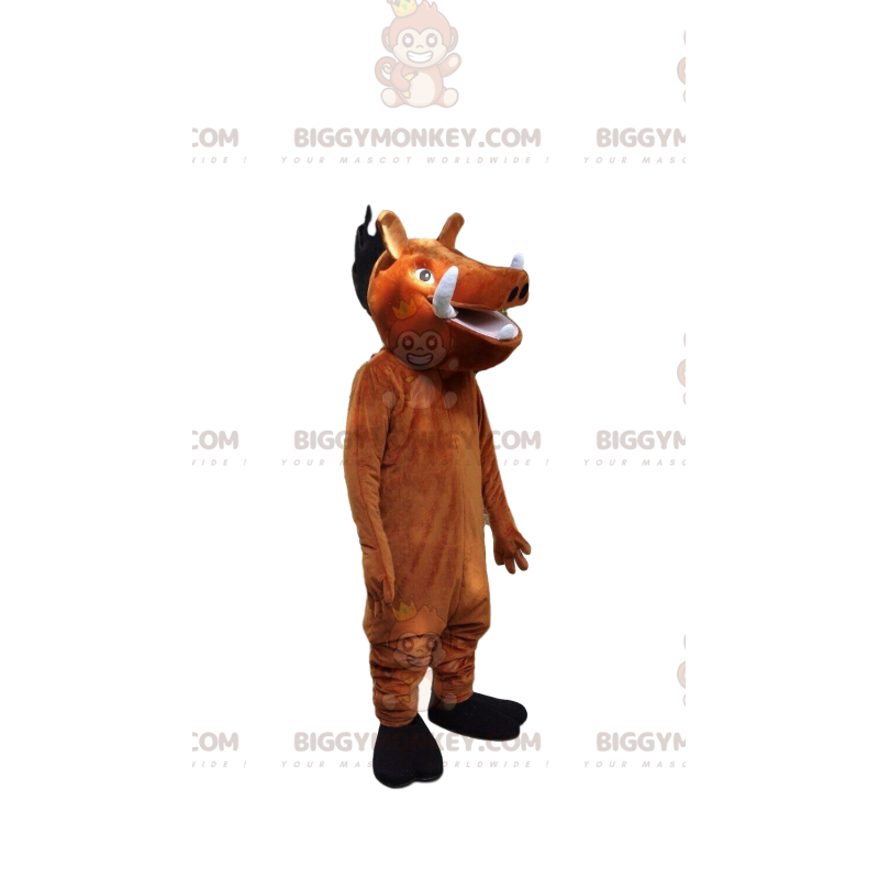 Traje de mascote BIGGYMONKEY™ de Pumba, o famoso javali do