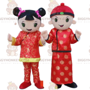 Duo de mascottes BIGGYMONKEY™ de personnages asiatiques