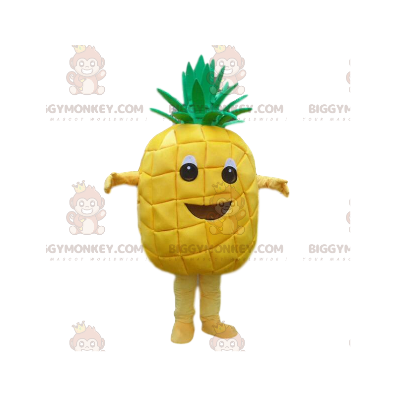 BIGGYMONKEY™ traje de mascota de piña amarilla gigante, traje