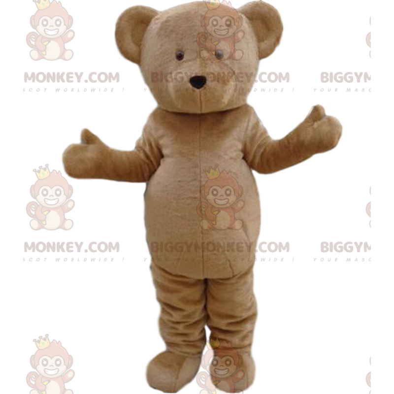 Beige beer BIGGYMONKEY™ mascottekostuum, aanpasbaar.