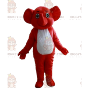 Rød og hvid elefant BIGGYMONKEY™ maskotkostume